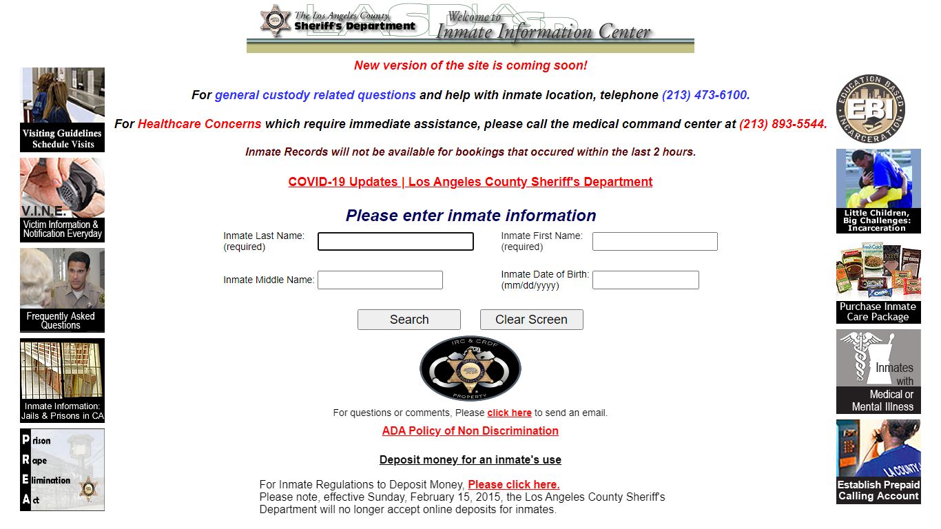 LASD Inmate Information Center - Booking Details - Los Angeles County ...